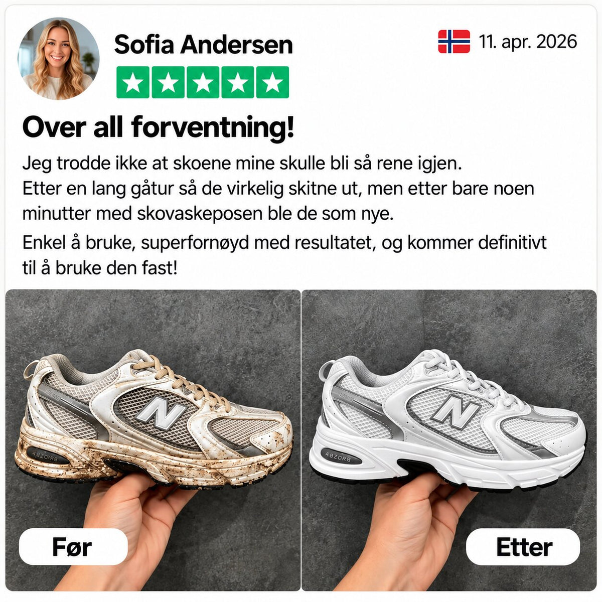 Få rene sko på bare 30 minutter rett fra vaskemaskinen