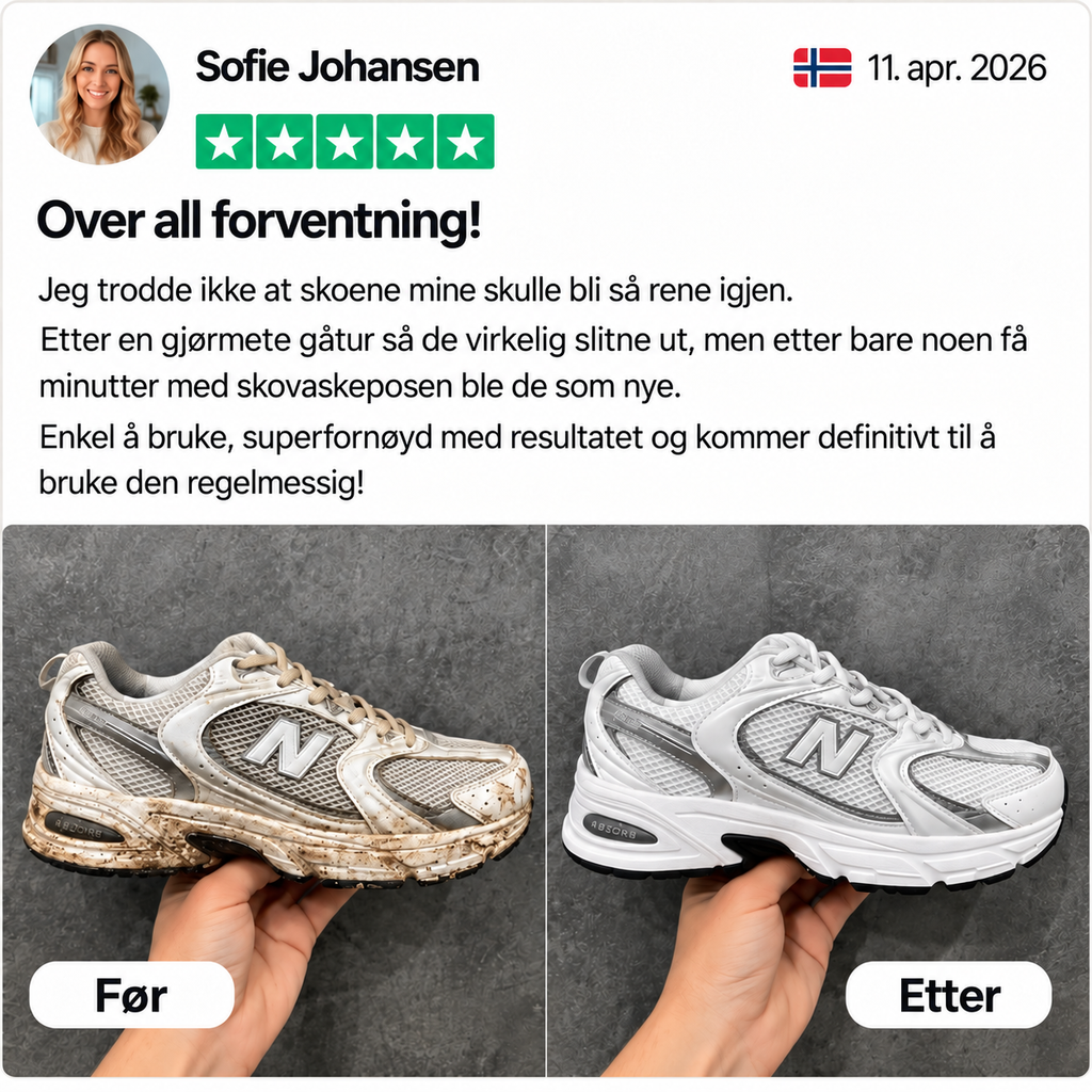 Få rene sko på bare 30 minutter rett fra vaskemaskinen