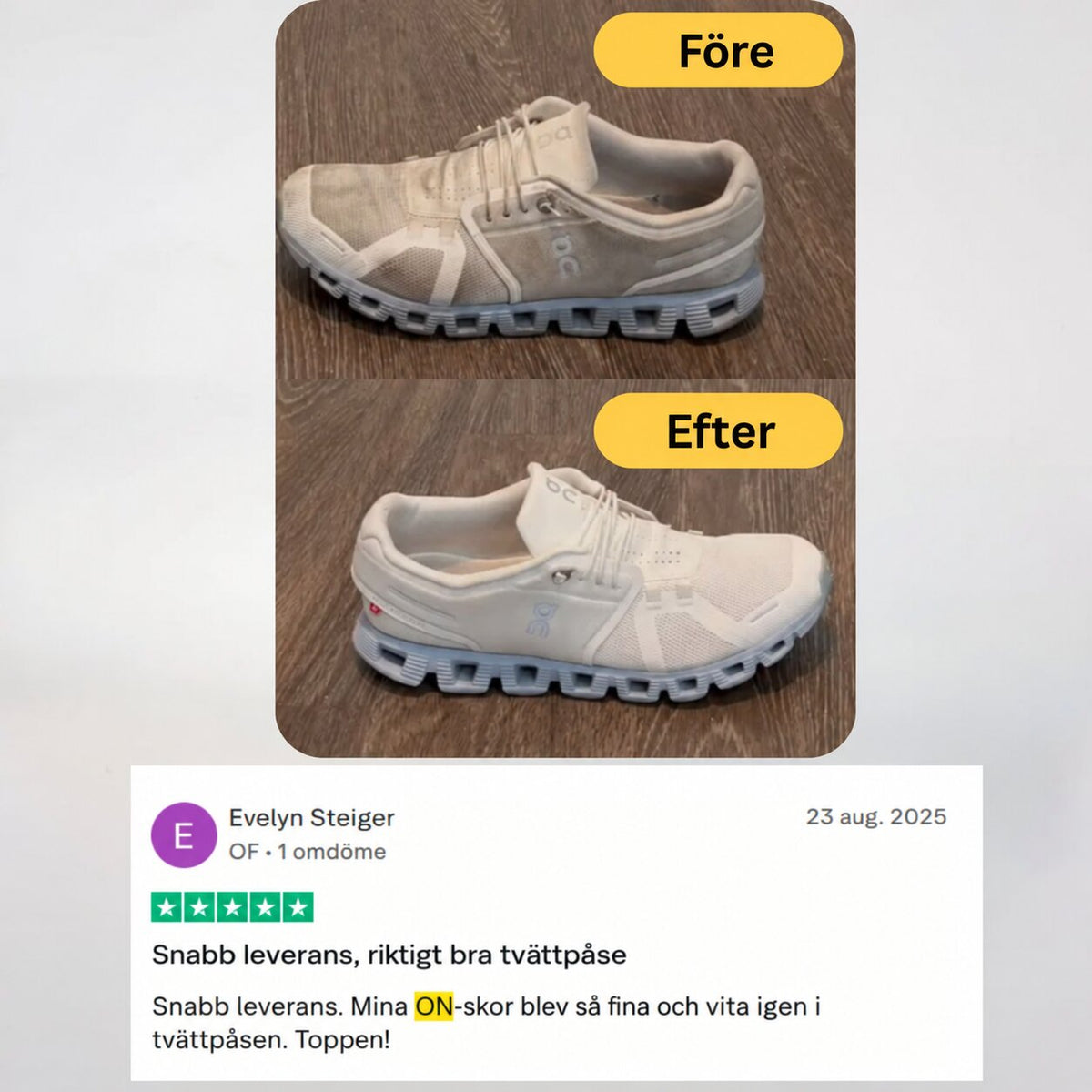 KÖP 1, FÅ 1 GRATIS! Rena skor på bara 30 minuter i tvättmaskinen.